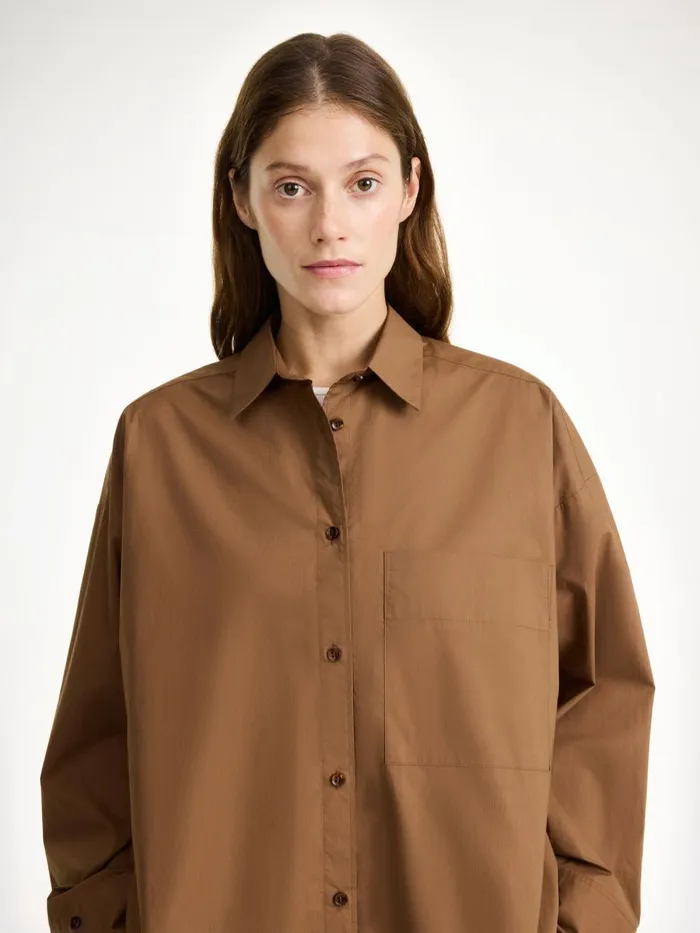 Shirts and Blouses Women By Malene Birger Derris Organic Cotton Shirt Bison