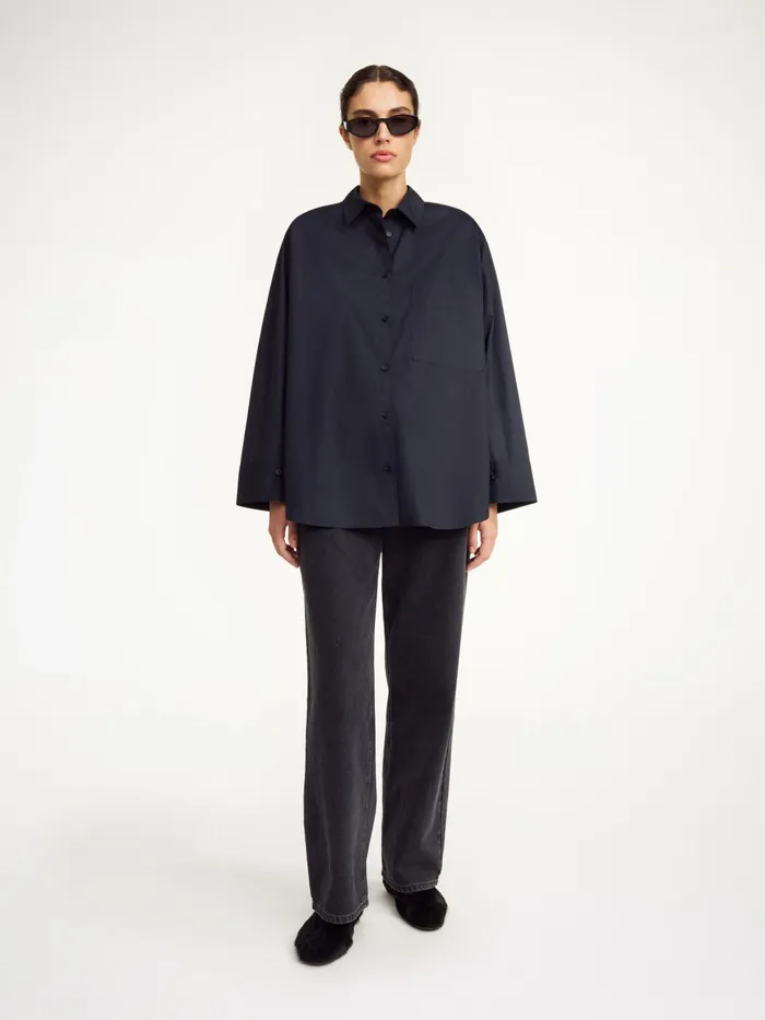 Shirts and Blouses Women By Malene Birger Derris Organic Cotton Shirt Black