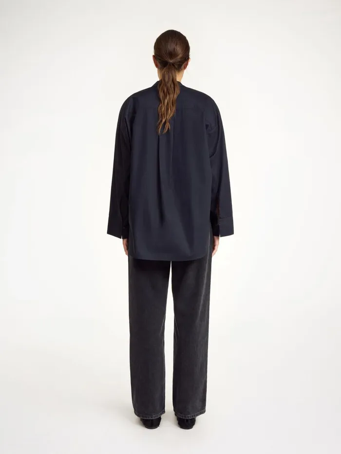 Shirts and Blouses Women By Malene Birger Derris Organic Cotton Shirt Black