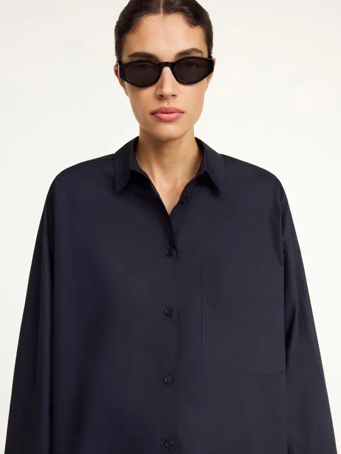 Shirts and Blouses Women By Malene Birger Derris Organic Cotton Shirt Black