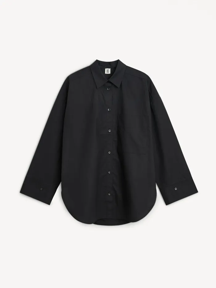 Shirts and Blouses Women By Malene Birger Derris Organic Cotton Shirt Black