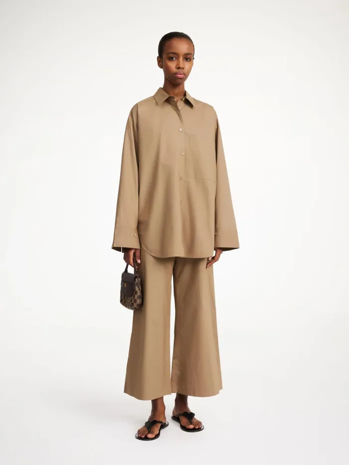 Shirts and Blouses Women By Malene Birger Derris Organic Cotton Shirt Shitake