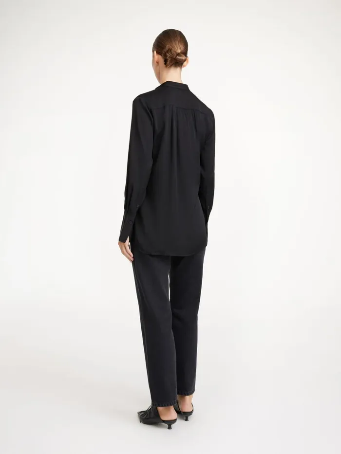 Shirts and Blouses Women By Malene Birger Mabillon Silk Shirt Black Shirts and Blouses Women By Malene Birger Mabillon Silk Shirt Black