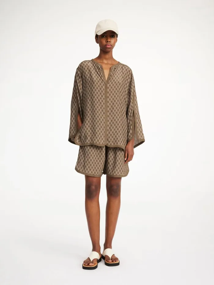 Shirts and Blouses Women By Malene Birger Plazzo Blouse Mono Lined 1dj