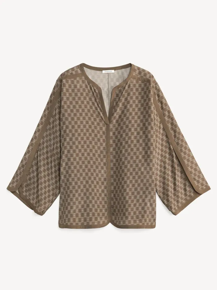 Shirts and Blouses Women By Malene Birger Plazzo Blouse Mono Lined 1dj Shirts and Blouses Women By Malene Birger Plazzo Blouse Mono Lined 1dj