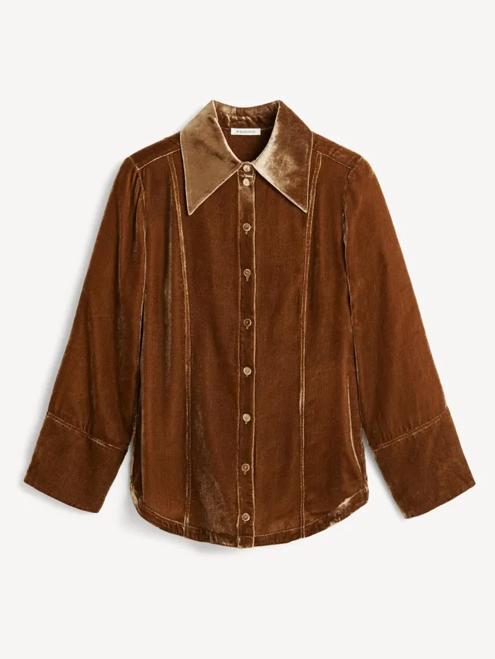 Shirts and Blouses Women By Malene Birger Rosiannas Velvet Shirt Bison