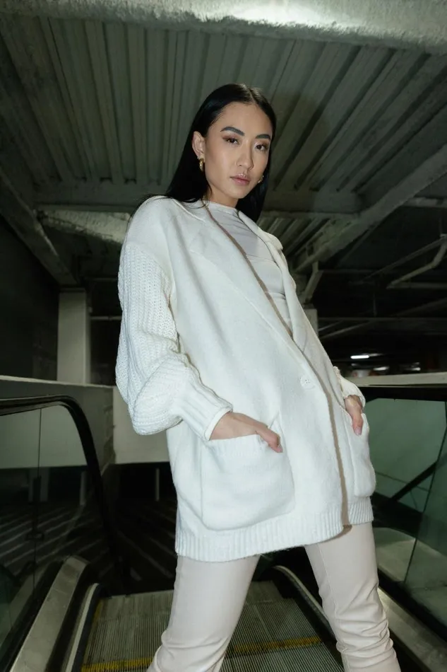Siv Open Front Cardigan Oatmeal Women Bohme Tops