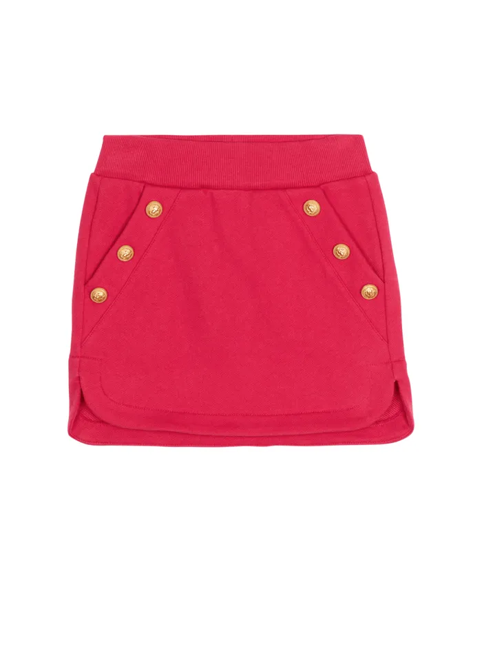 Skirt With Embossed Buttons Pink Kids Balmain