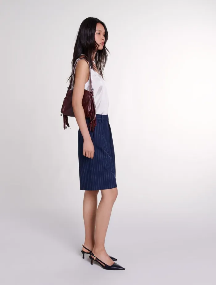 Skirts and Shorts Women Maje Striped Bermuda Shorts Navy Tennis Stripe