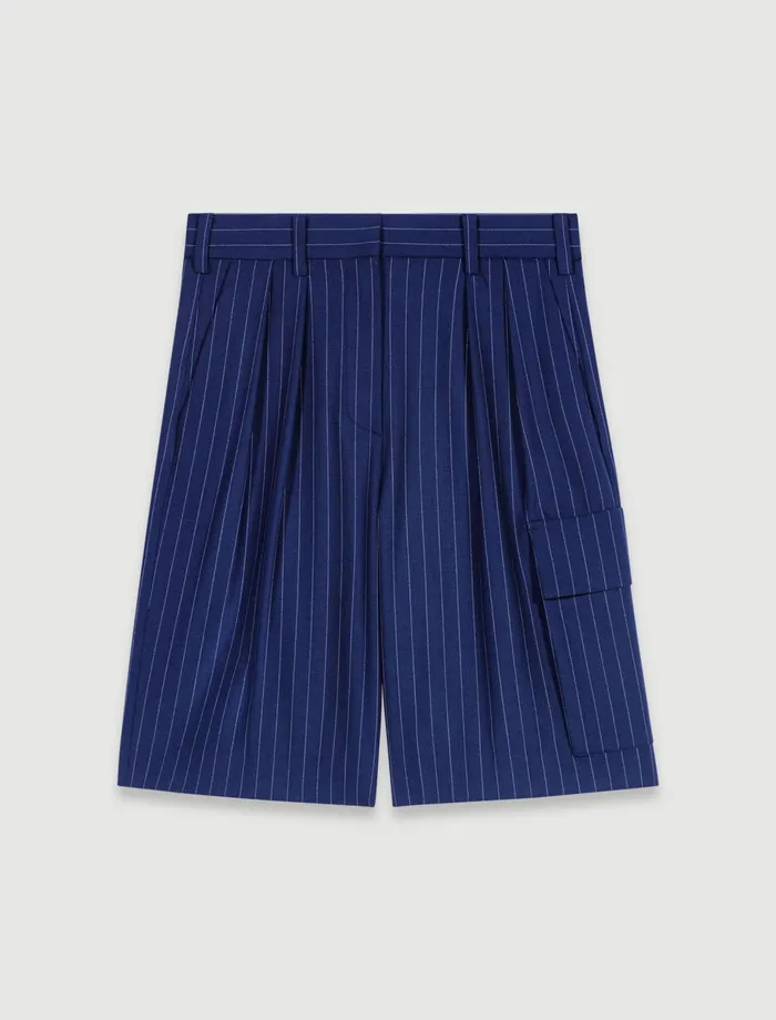 Skirts and Shorts Women Maje Striped Bermuda Shorts Navy Tennis Stripe