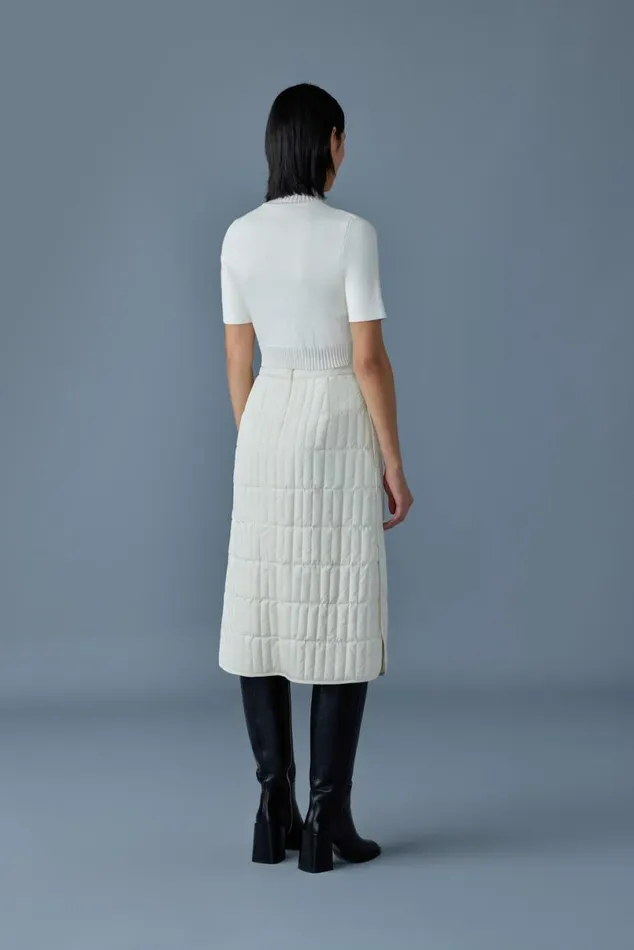 Skirts Women Mackage ANJA Vertical Quilted Down Midi Skirt Black