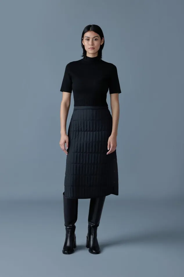 Skirts Women Mackage ANJA Vertical Quilted Down Midi Skirt Black