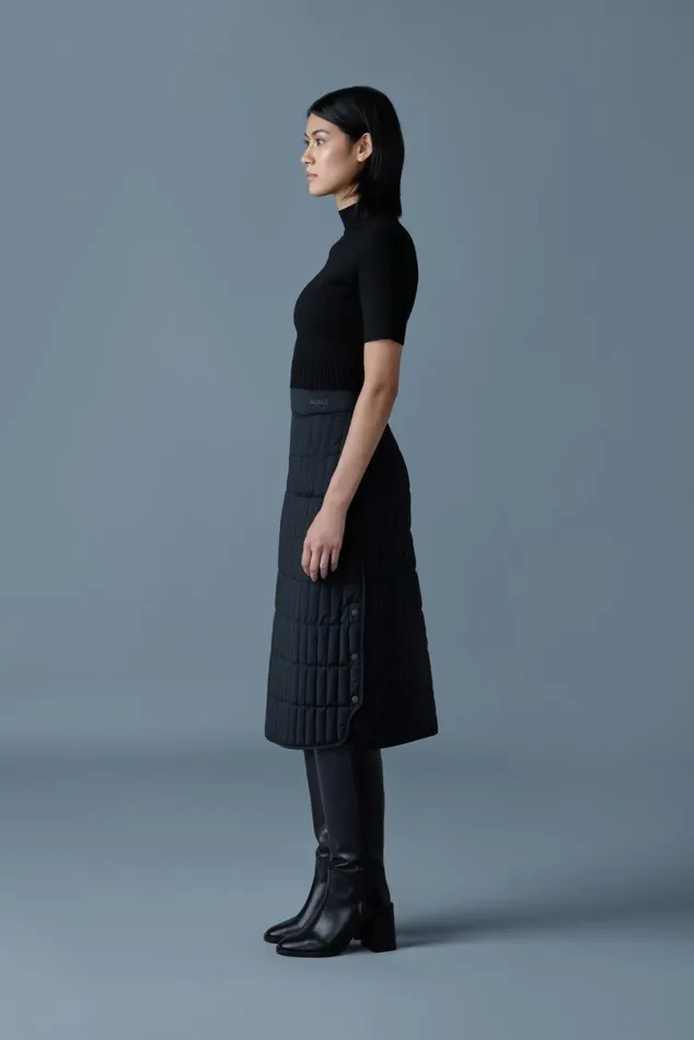 Skirts Women Mackage ANJA Vertical Quilted Down Midi Skirt Black