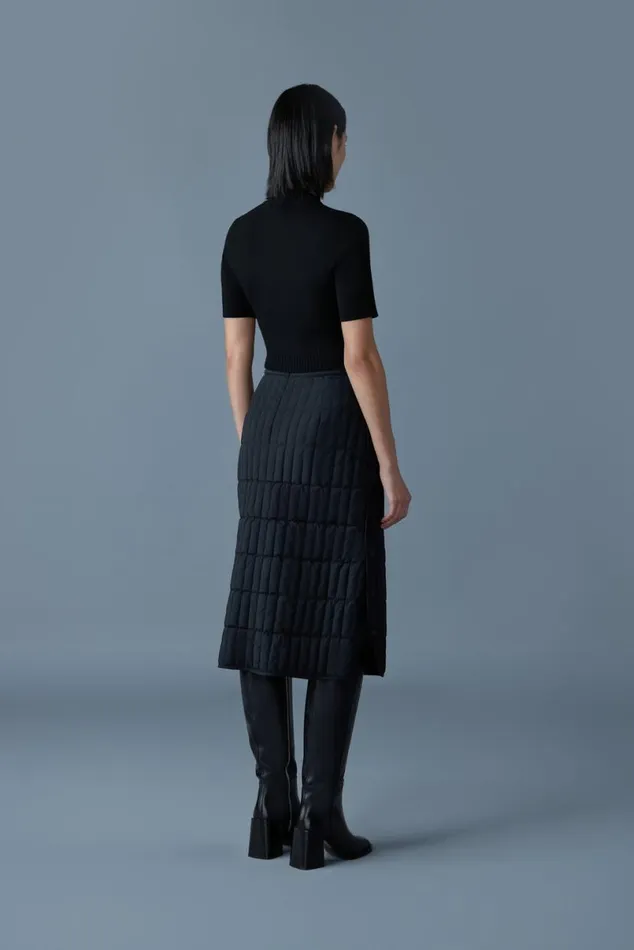 Skirts Women Mackage ANJA Vertical Quilted Down Midi Skirt Black