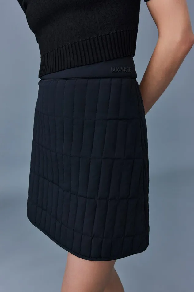 Skirts Women Mackage TILDA Vertical Quilted Down Skirt Black