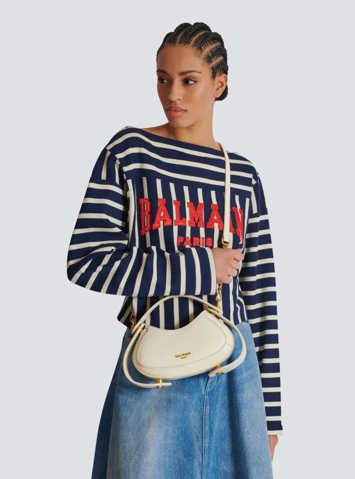 Small Jolie Madame Bag In Box Leather White Women Balmain Mini Bags