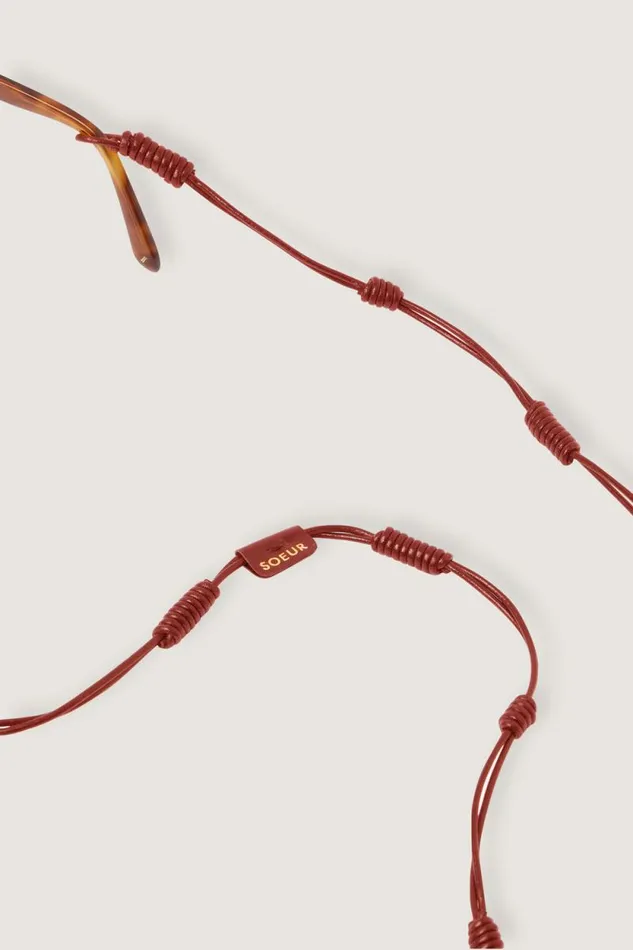 Small Leather Goods Women Soeur ARNALDO GLASSES CORD Mahogany