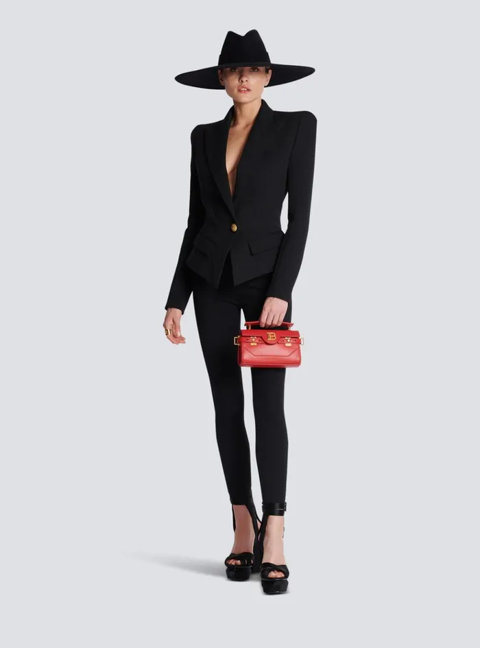 Smooth Leather BBuzz 19 Bag Red Women Balmain Handbags