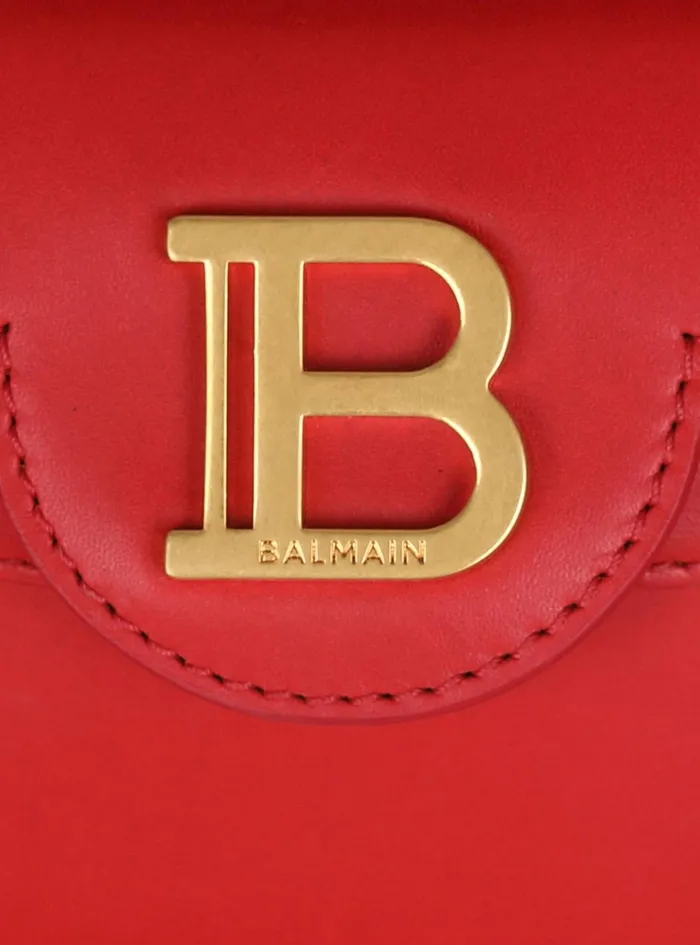 Smooth Leather BBuzz 19 Bag Red Women Balmain Handbags