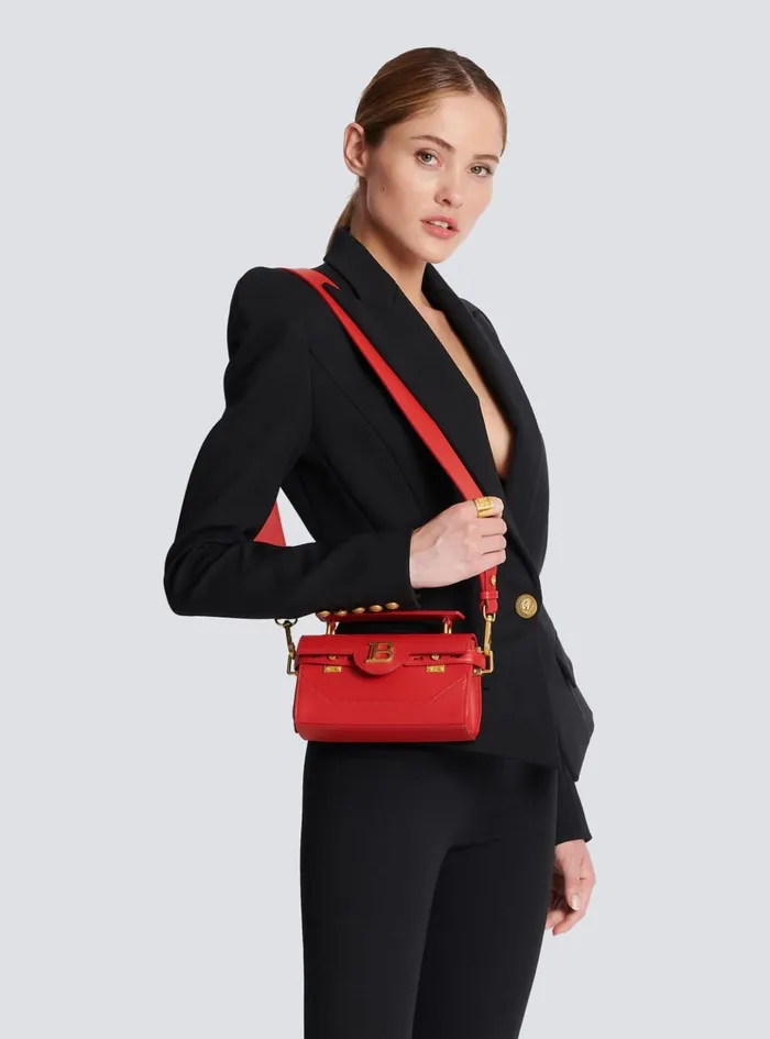 Smooth Leather BBuzz 19 Bag Red Women Balmain Handbags