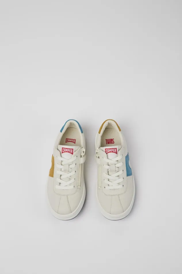Sneakers Kids Camper Twins White Leather And Nubuck Sneakers Sneakers Kids Camper Twins White Leather And Nubuck Sneakers