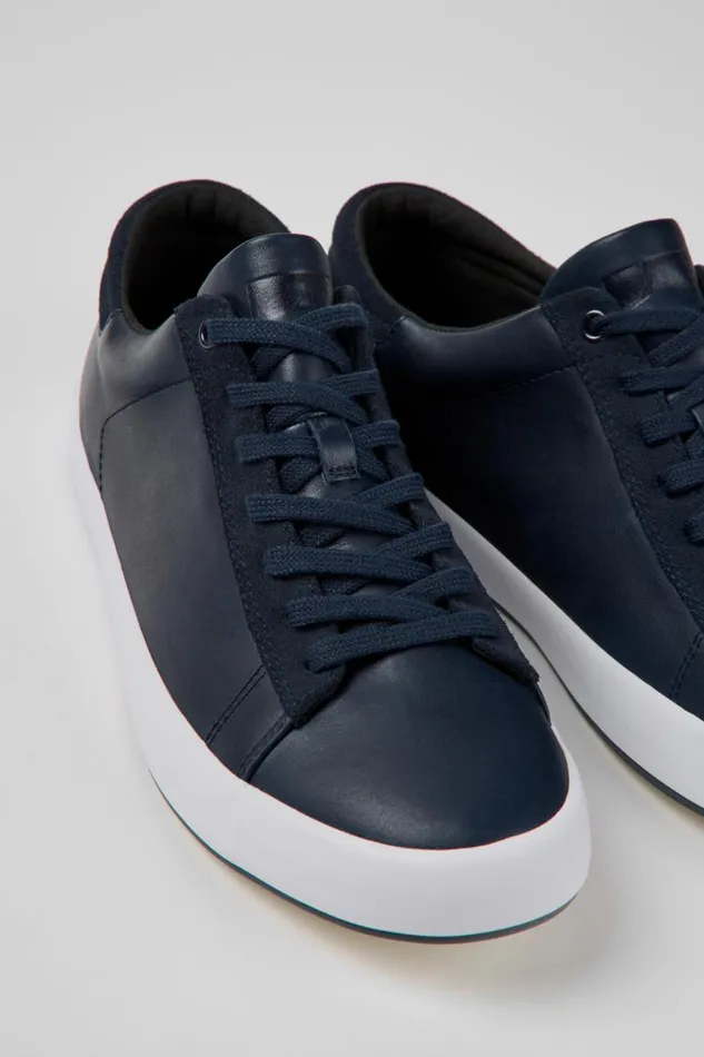 Sneakers Men Camper Andratx Blue Leather And Nubuck Sneakers