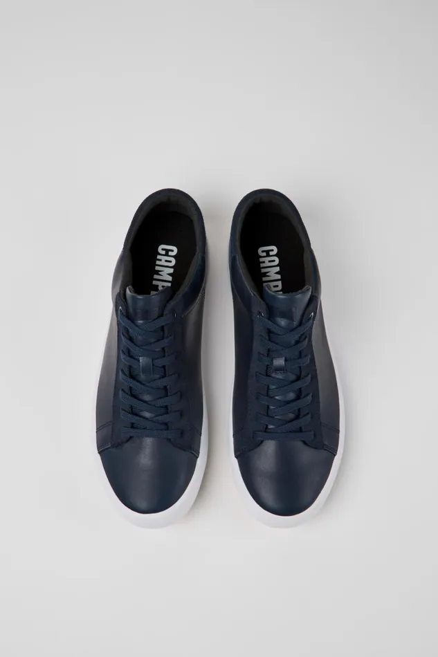 Sneakers Men Camper Andratx Blue Leather And Nubuck Sneakers