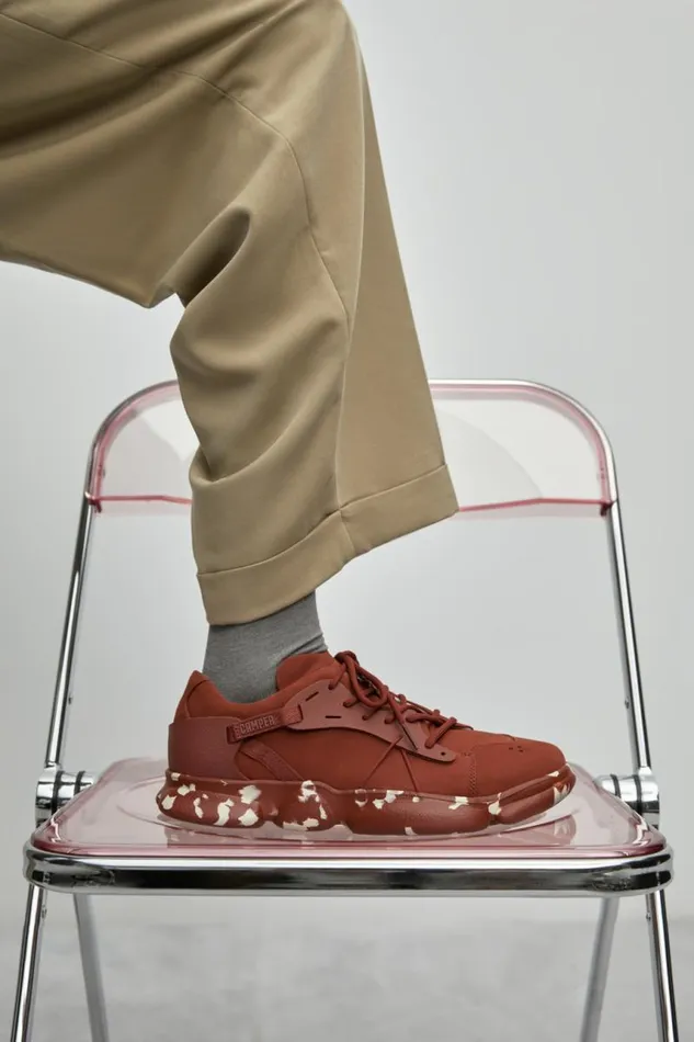 Sneakers Men Camper Karst Red Nubuck And Textile Sneakers Sneakers Men Camper Karst Red Nubuck And Textile Sneakers