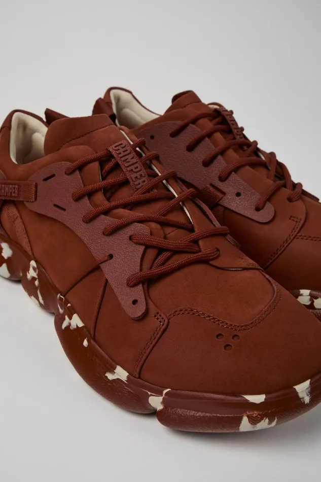 Sneakers Men Camper Karst Red Nubuck And Textile Sneakers Sneakers Men Camper Karst Red Nubuck And Textile Sneakers