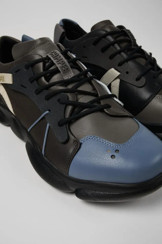 Sneakers Men Camper Twins Multicolored Leather And Textile Sneakers