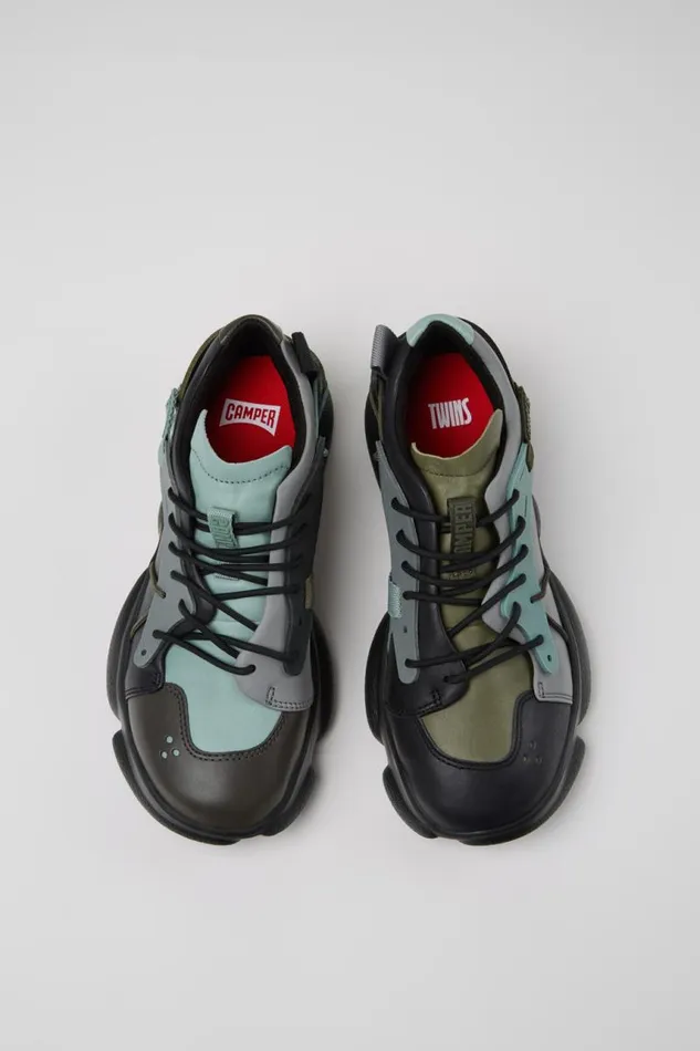 Sneakers Women Camper Twins Multicolor Leather And Textile Sneakers