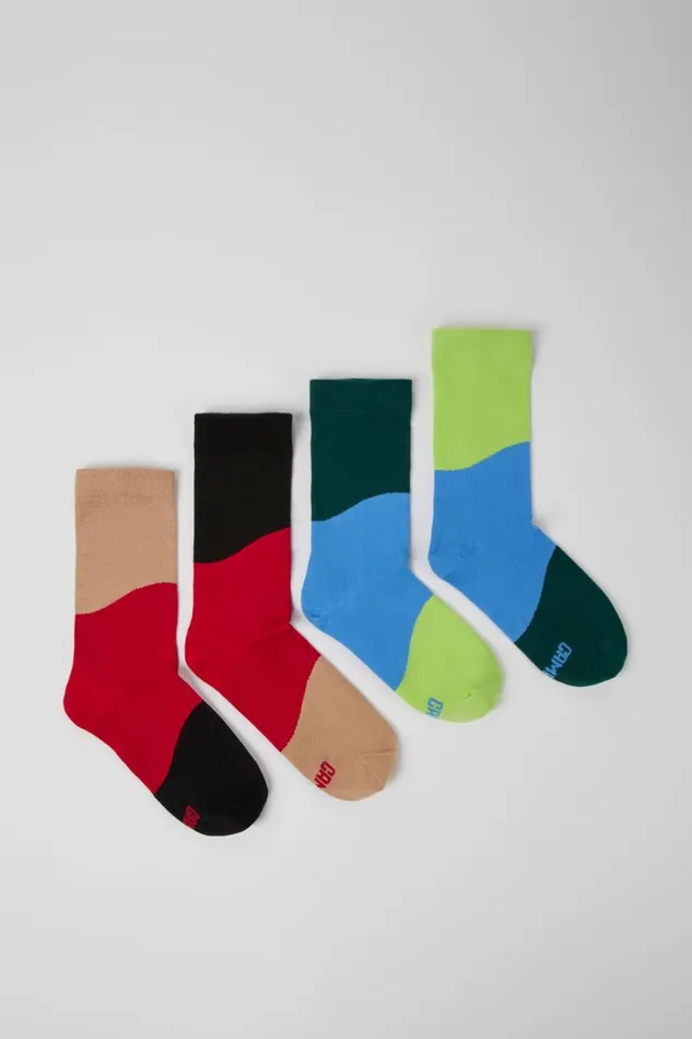 Socks Women Camper Odd Socks Pack Two Pair Pack Of Long Multicolored Socks Socks Women Camper Odd Socks Pack Two Pair Pack Of Long Multicolored Socks