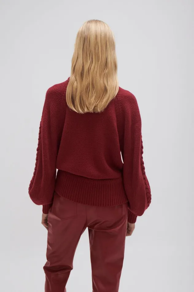 Somerled Braided Knit Mahogany Red Women Aje Knitwear 038 Jumpers