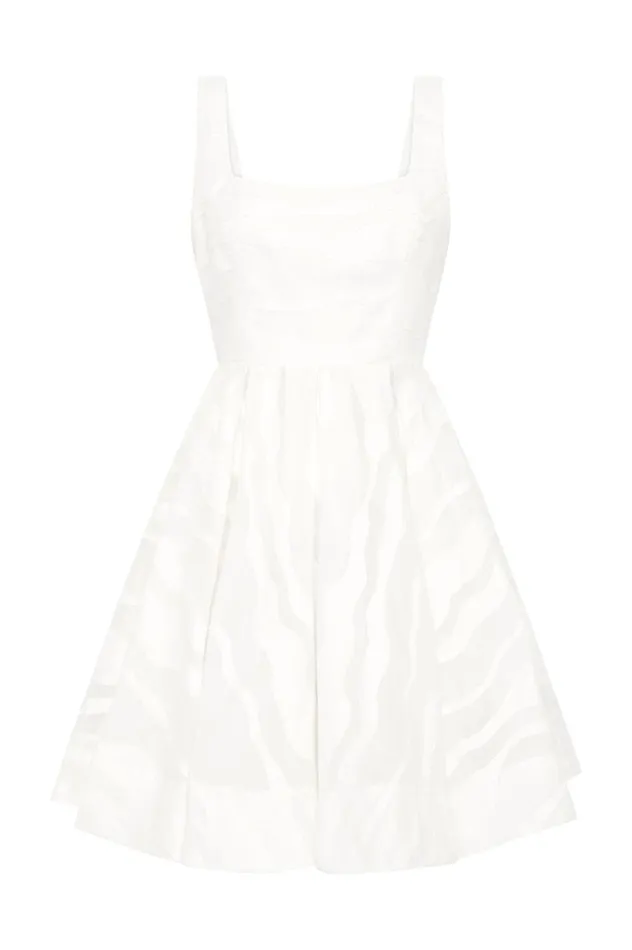 Sophia Braided Mini Dress Ivory Women Aje White Dresses