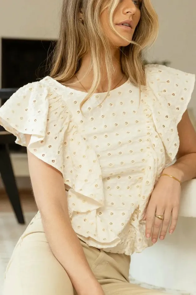 Sophie Eyelet Lace Top 8211 FINAL SALE Cream Women Bohme Tops