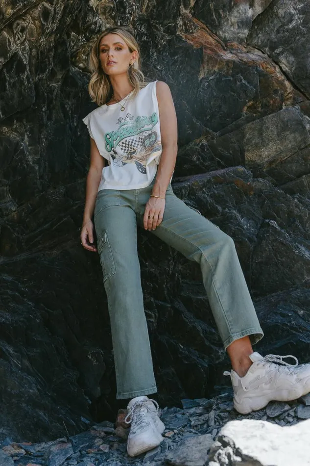 Speedway Graphic Tee 8211 FINAL SALE Ivory Women Bohme Tees and Tanks