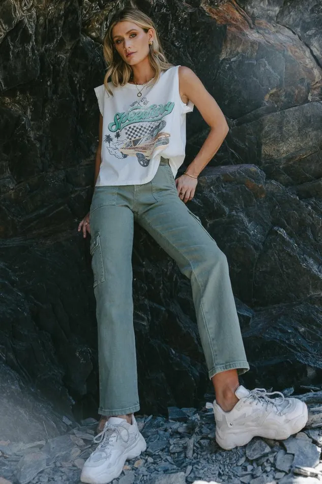 Speedway Graphic Tee 8211 FINAL SALE Ivory Women Bohme Tees and Tanks