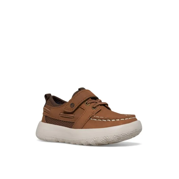 Sperry Bowfin Junior Boat Shoe Medium Beige Kids Sneakers