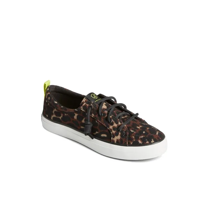 Sperry Crest Vibe Cheetah Sneaker Black Women Sneakers