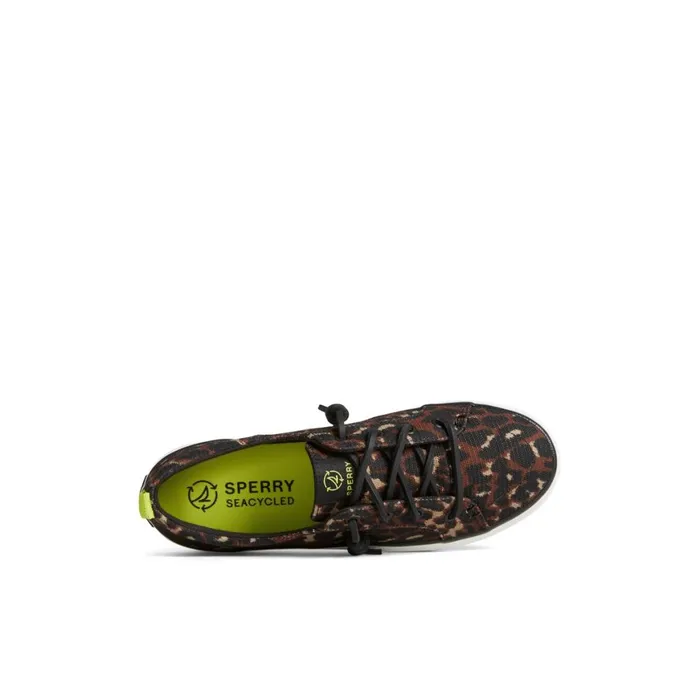 Sperry Crest Vibe Cheetah Sneaker Black Women Sneakers