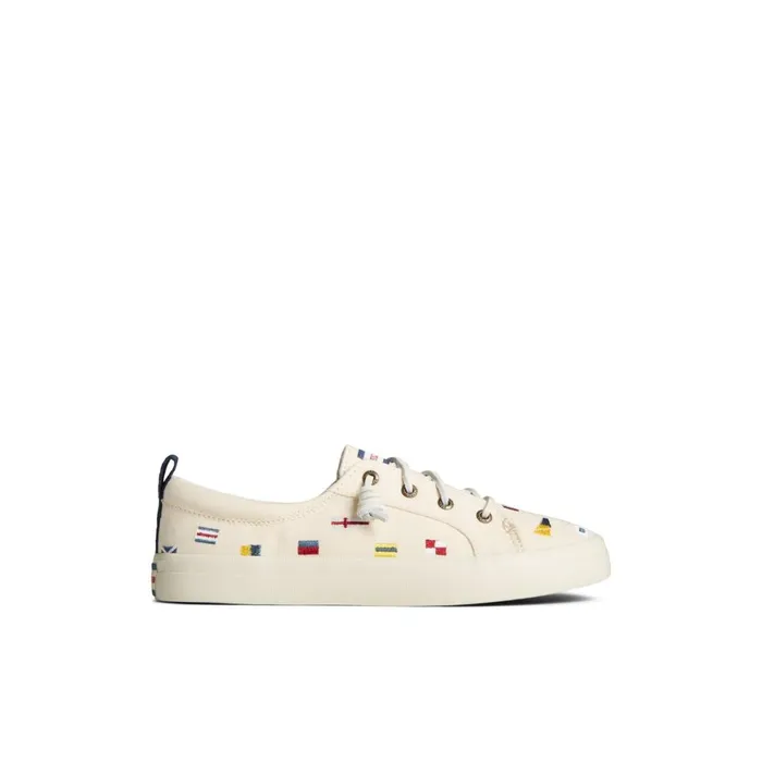 Sperry Crest Vibe Nautical Flag Sneaker White Women Sneakers