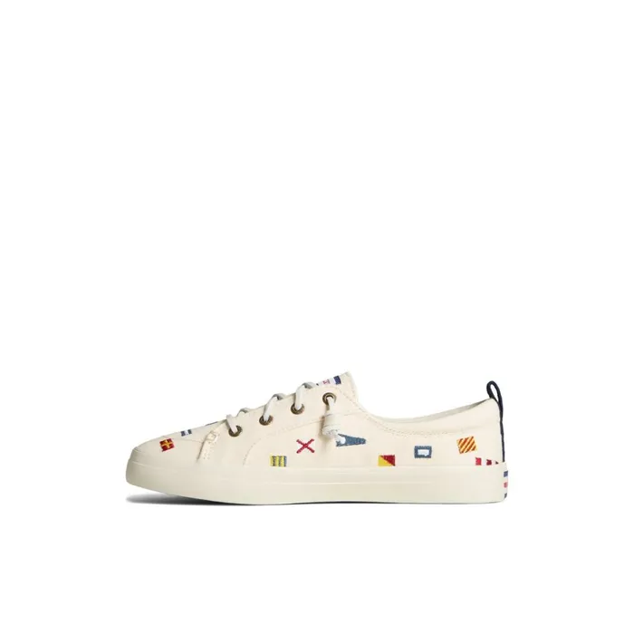Sperry Crest Vibe Nautical Flag Sneaker White Women Sneakers