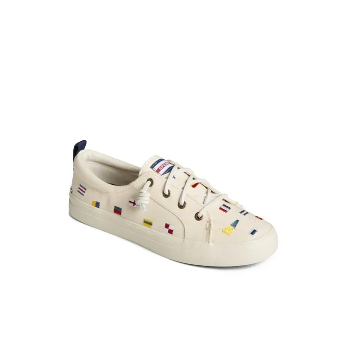 Sperry Crest Vibe Nautical Flag Sneaker White Women Sneakers