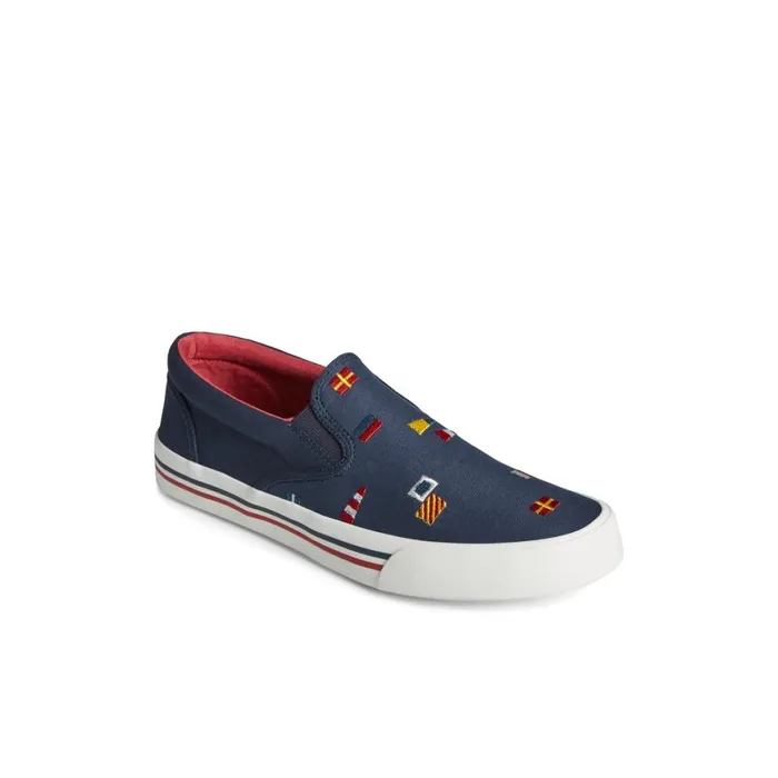 Sperry Striper II Nautical Slip On Sneaker Navy Men Sneakers