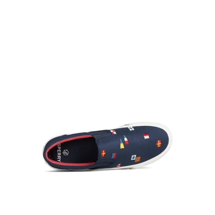 Sperry Striper II Nautical Slip On Sneaker Navy Men Sneakers