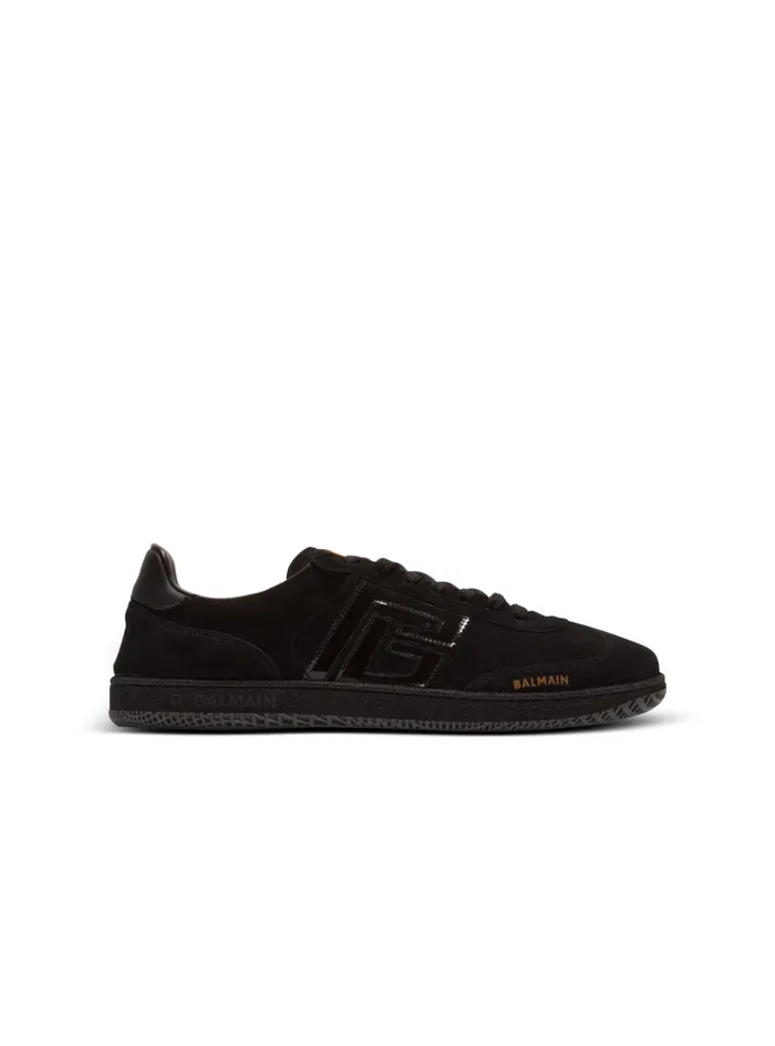 Swan Suede And Patent Leather Sneakers Black Men Balmain Sneakers