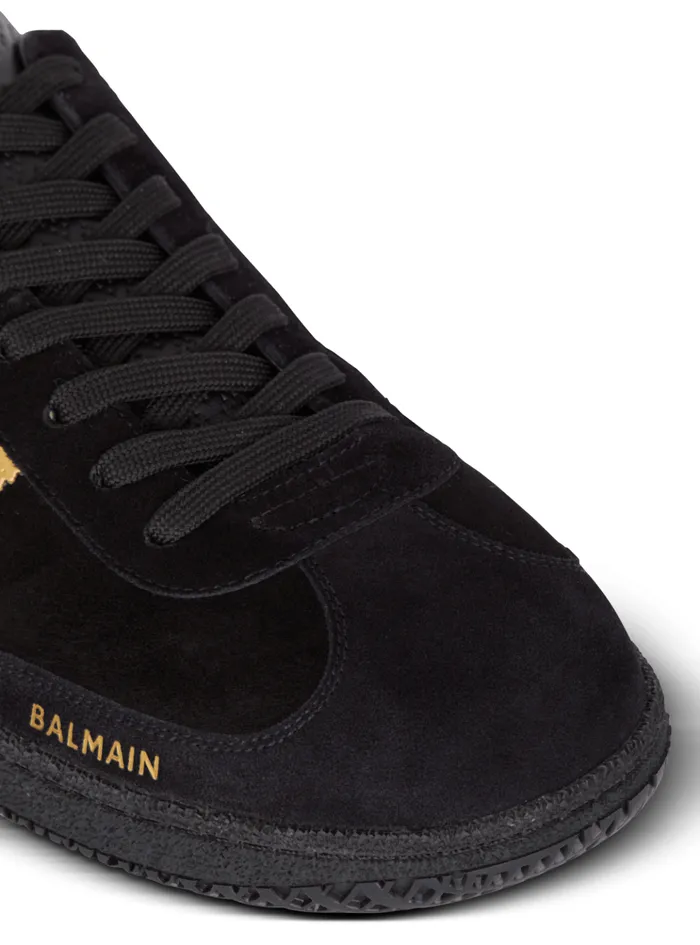 Swan Suede And Patent Leather Sneakers Black Men Balmain Sneakers