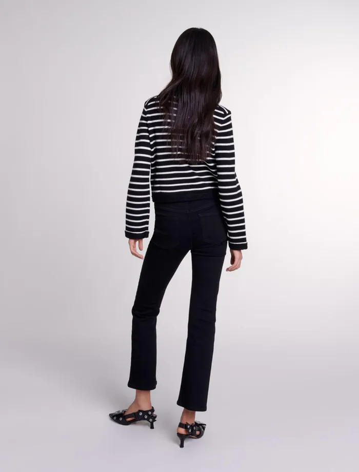 Sweaters and Cardigans Women Maje Striped Cardigan Blackecru
