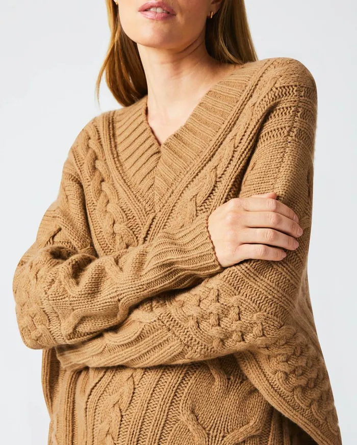 Sweaters and Knits Women Billy Reid Bias Cable Sweater Camel