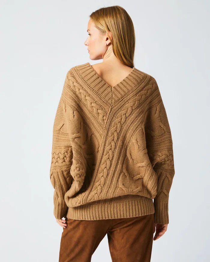 Sweaters and Knits Women Billy Reid Bias Cable Sweater Camel